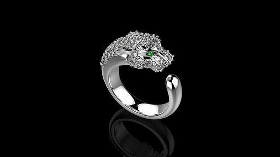 Puma jóia n1 ouro anel joalheria prata imprimível diamante jóias Casamento gema argolas 3d print model - Mito3D