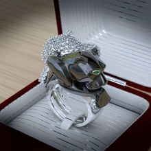 puma love ring cat jewelry gold silver jewel rings 3d print model - Mito3D