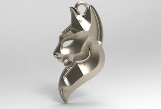 1 puma kolye takı moda Anahtarlık sanat hayvan kedi cougar 3d print model - Mito3D