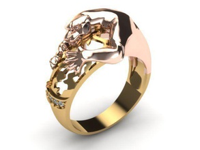 puma anillo tailandia pantera joyería joya anillos 3d print model - Mito3D