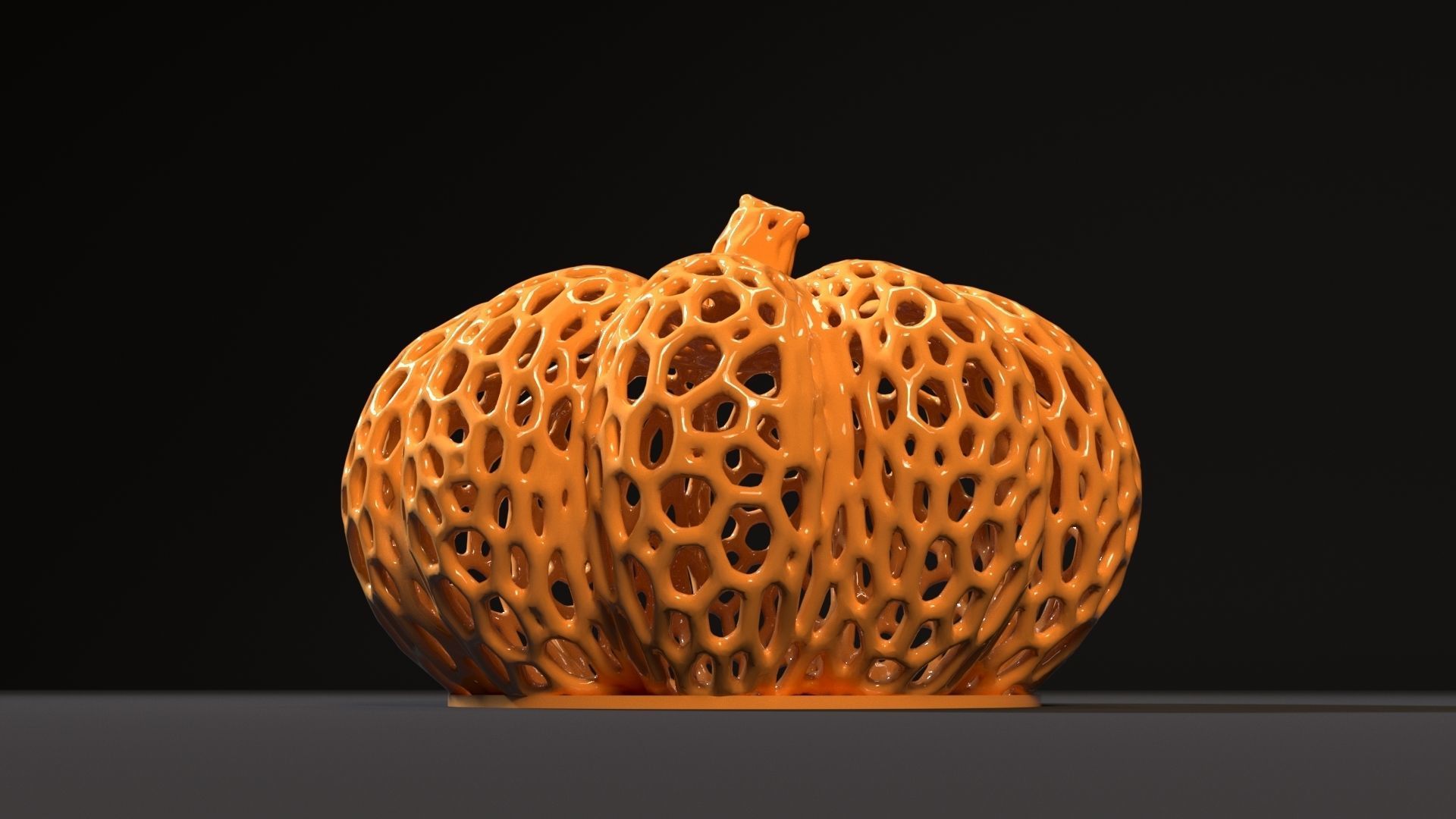 pumpkin halloween art voronoi vegetable nature celebration food horror juicy sweet sculptures 3d printing 3D print model - Mito3D