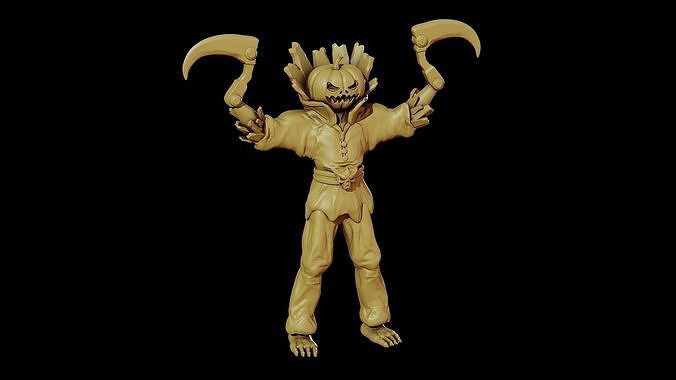 pumpkin scarecrow sickles halloween evil horror demon fantasy scythe sickle holiday creature humanoid scary miniature statue character game ghost beast toy art sculptures 3D print model - Mito3D