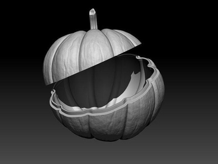 pumpkin set halloween sliced 3d print holiday basket decoration horror fantasy house decor 3d print model - Mito3D