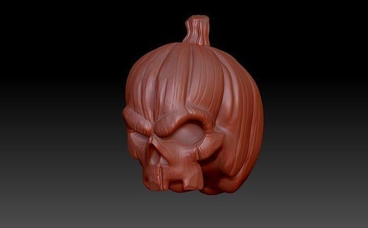 pumpkin skull halloween horror evil demon figurine art sculptures 3d print model - Mito3D