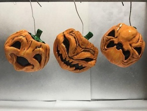 Kürbisse Halloween glücklich erschrocken geschnitzt Gesichter Grusel Kürbis Magnet Deko unheimlich komisch Haus Zubehör 3d print model - Mito3D