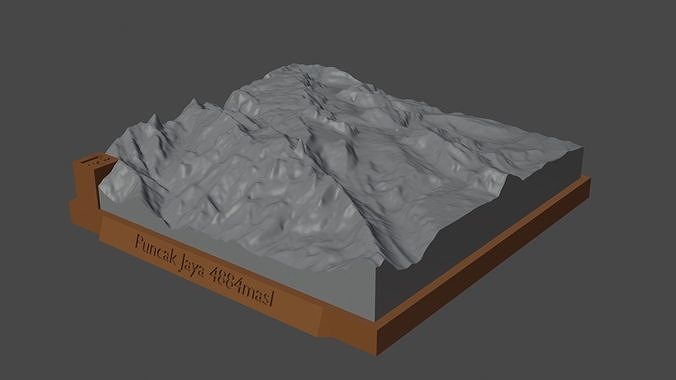 puncak Jaya Berg Landschaft Vulkan Terrain Umgebung Natur Photogrammetrie Elevation Wissenschaft 3D print model - Mito3D