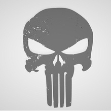 punisher skull logo illustration art head symbol design animal skeleton signs logos 3d print model - Mito3D