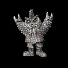 punk owl sculpture symbol statue old art rock pendant bird jewelry printable head pendants 3d print model - Mito3D