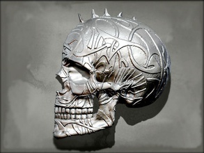 punk skull wall decor artchallenge decoration skeleton punker steampunk art signs logos 3d print model - Mito3D