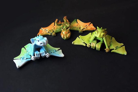 fantoche dragão articulado brinquedo impresso impressora corda fantasia criatura jogos brinquedos 3d print model - Mito3D