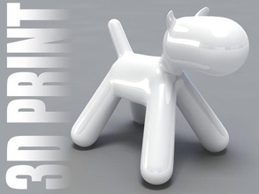 hündchen stuhl 3d drucken hund plastik kind magisdesign italien urzeitlich zeitgenössisch design hocker sitzplätze spiele spielzeuge 3dprintpuppychair 3dprint möbel 3d print model - Mito3D