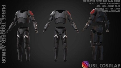 purga soldado armadura cosplay estrella guerras guerra galaxias ciencia fi ciencias astronave ficción 3d impresión jedi cosplayer sable luz futurista stromtrooper arte escaneos réplicas 3d print model - Mito3D