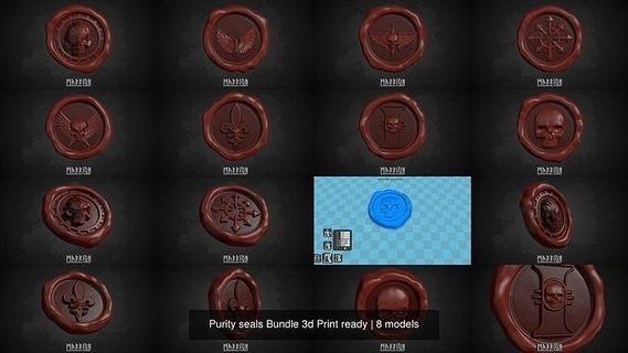purity seals bundle 3d print ready seal 3dprint warhammer 40k games toys game accessories 3d print model - Mito3D