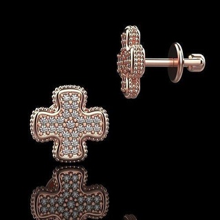 puset earrings 059 earring cross pendant chopard chanel graff versace gucci tiffany tiffani bvlgari builgari vancleef cleef jewel printable jewellery boucheron jewelry 3d print model - Mito3D