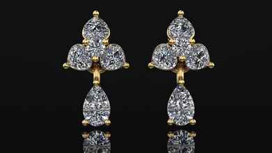 pusets diamond stud earrings gold puset platinum luxury jewelry pendant brilliant printable silver fashion beauty accessory printer 3d 3djewelry jewellery 3d print model - Mito3D