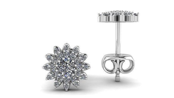 intonacato orecchino gioielleria puset oro argento diamante moda platino brillante gemma 3dmodel orecchini 3d print model - Mito3D