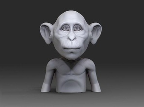 poutine bébé singe gorille animal sculpture art sculptures 3d print model - Mito3D