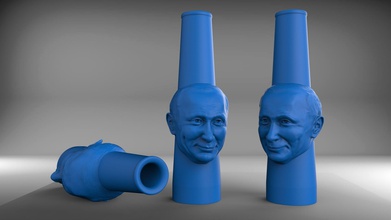 putin hookah mouthpiece president leader vladimir gift 3dprint meme smoking art sculptures 3d print model - Mito3D
