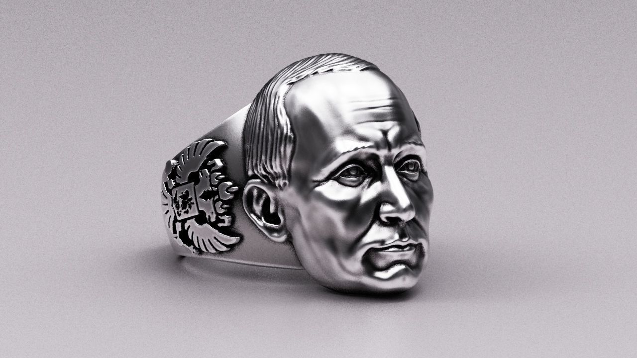 putin ring vladimir russian president military truck moscow character lenin leader miniature collectible silver printable jewellery art portrait sculpture famous rings jewelry 3D print model - Mito3D