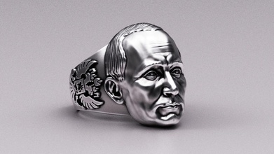 putin ring vladimir russian president military truck moscow character lenin leader miniature collectible silver printable jewellery art portrait sculpture famous rings jewelry 3d print model - Mito3D