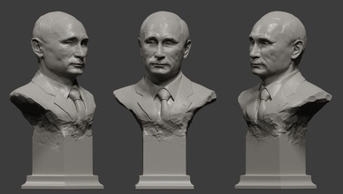 putin v president bust king 3dmodel art sculptures russia sculpture marble statue portrait politician 3d print model - Mito3D