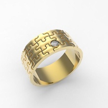 puzzle ring game toy jewelry gold silver jewel lego maze rings 3d print model - Mito3D