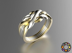 puzzle ring 0071 gold silver printable engagem jewelry engagement wedding jewellery white cad fashion apparel platinum vintag jewel diamond beauty rings 3d print model - Mito3D