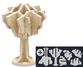 puzzle tree cnc router cut dxf dwg osb plywood ecologic plans vector vectors wood wooden cool cutting accessories hobby diy 3d print model - Mito3D