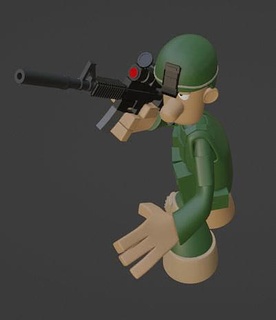 pvt murphy giocattolo 3 pollice figura pattuglia zaino esercito fanteria soldato in volo Giochi giocattoli 3d print model - Mito3D