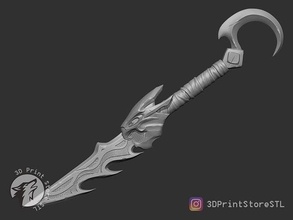 pyke dagge cosplay league of legends - stl file lol weapons gun print games toys accessories fashion champion halloween equipment machinery fantasy fishbones game 3d print model - Mito3D