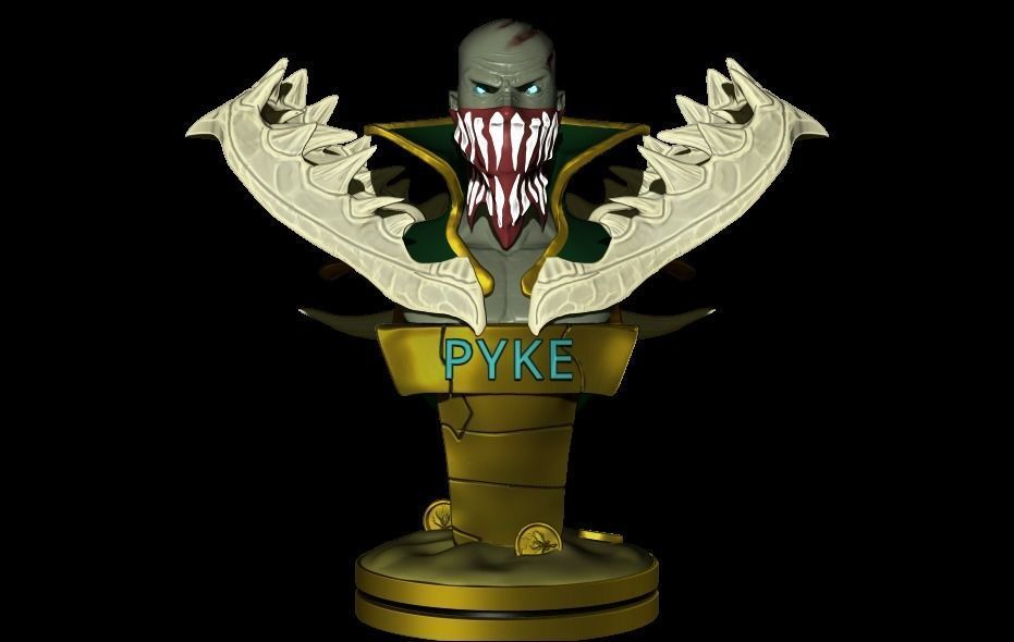 pyke statue 3d drucken lol liga champion legenden trophäe spiele spielzeuge 3D print model - Mito3D