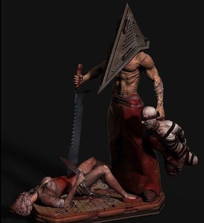 piramide testa orrore Silent Hill mostro male creatura demone film pyramidhead buio incubo arte sculture 3d print model - Mito3D