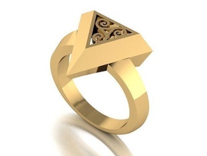 pirámide anillo 02 belleza moda diamante turco imprimible dorado joya accesorio táctico flora pequeña medalla america naturaleza lujo mujer navidad amor spa joyería anillos 3d print model - Mito3D