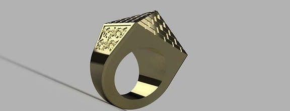 piramide squillare 145gm gioiello gioielleria oro solido argento platino moda anelli 3d print model - Mito3D