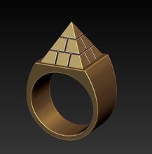 pyramide ring 3d lowpoly niedlich symbol gold uralt poly silber komisch ägypten monument ägyptisch mode schönheit bohemien boho sterling 3d print model - Mito3D