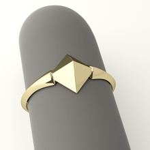 pyramid ring jewel jewelry gold golden silver sterling white rhodium design fashion gift printable stylish jewellery minimalistic modern futuristic elegant rings 3d print model - Mito3D