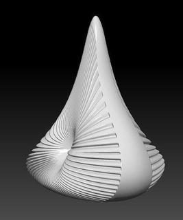 pyramide rayé tourbillon courbé forme bougie moule savon résine nervuré silicone soja cire maison décor 3d print model - Mito3D