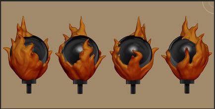 piromante personale topper art il della testa fuoco fantasia larp cosplay mago magia orb procedura guidata sfera le fiamme elementale la bacchetta stregone costume sculture 3d print model - Mito3D