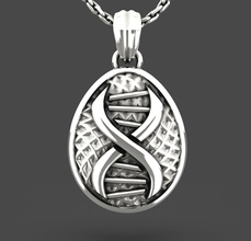 pysanka easter egg dna pattern spiral helix luxury modern traditional fusion necklace charm keychain gold silver platinum enamel vintage slavic holiday gift christian biotech jewelry pendants 3d print model - Mito3D