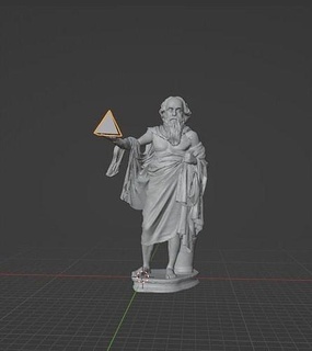 Pitagora Euclide matematico greco archimede Gauss Newton arte sculture filosofo pitagorismo 3d print model - Mito3D
