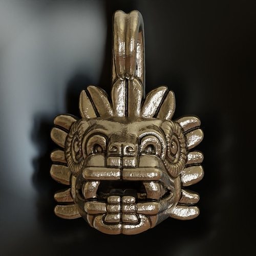qetzalcoatl v1 colgante pendiente quetzalcoatl azteca maya mexico estatua antiguo serpiente Arte escultura joyería joya plata oro imprimible kukulcan pirámide mexicano colgantes 3D print model - Mito3D