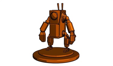 quad cop-Roboter Charakter Abbildung retro Mann Kunst Wissenschaft wissenschaftliche sci fi Skulpturen 3d print model - Mito3D