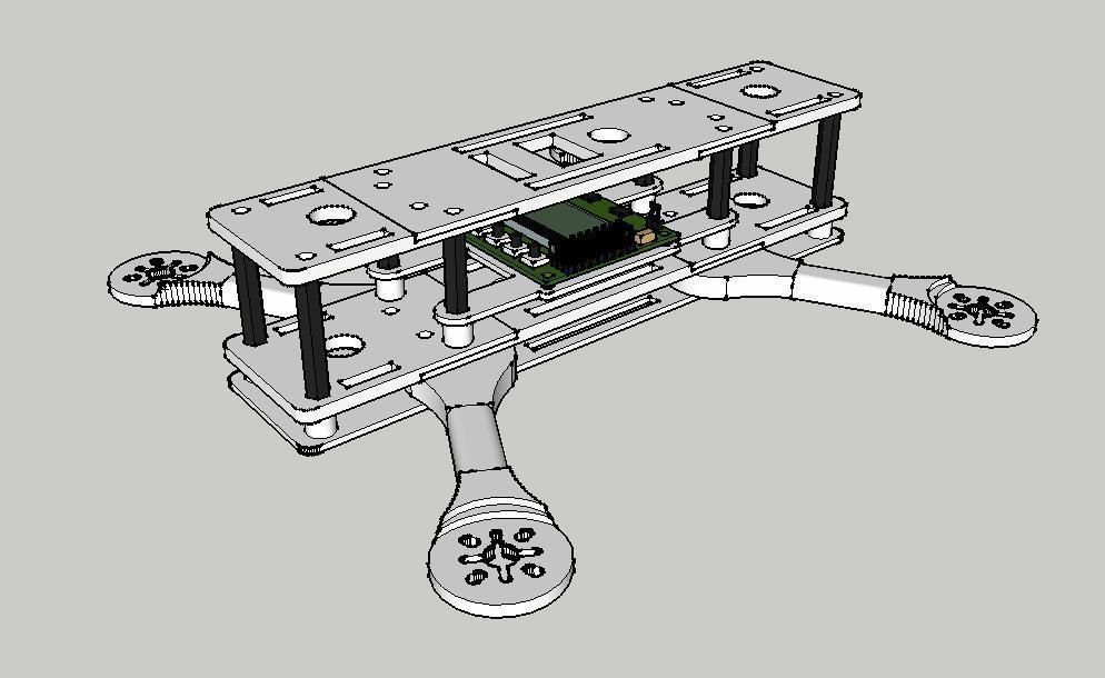 Чертеж рамы квадрокоптера для чпу