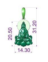 quang yin lotus flower illustration symbol image design stylized desktop disjunct science picture frame jewelry pendants 3d print model - Mito3D