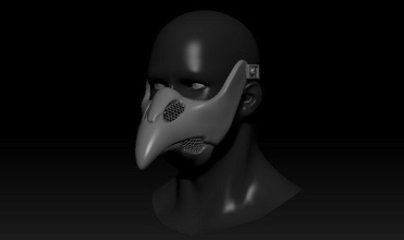 plague doctor cyberpunk mask plastic face disguise 3dprint 3dprinting sick mouthmask fashion art sci fi games comics halloween 3d print model - Mito3D