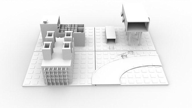 Komşu işlemci sokak mimari Kent kentsel apartman köy bina dış ev mekan 3d print model - Mito3D