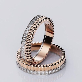 quatre radiant edition wedding band style gold jewellery jewelry luxury ring rings jewel gem boucheron engagement diamond silver platinum brand 3d print model - Mito3D