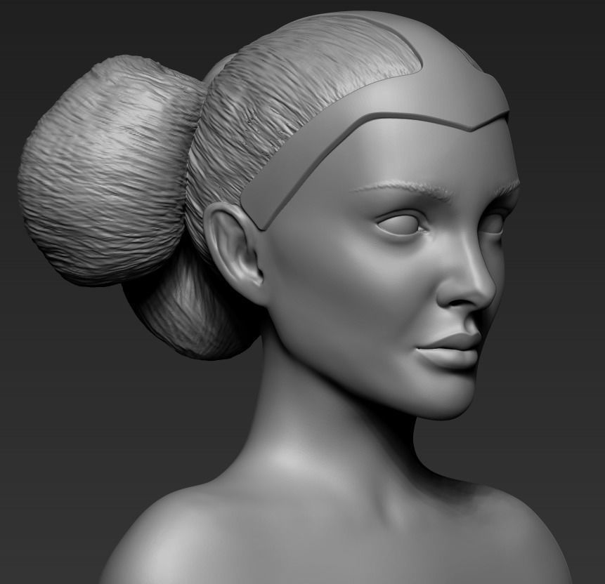 queen woman head beautiful girl lady art sculptures 3D print model - Mito3D