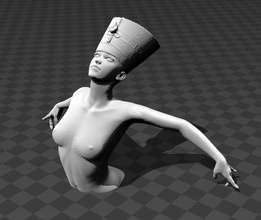 reina nefertiti cuerpo busto egipcio hembra niña medelis mutbenret neferneferuaten realista escanear esculpir escultura mujer Arte gratis 3d creativo esculturas 3d print model - Mito3D