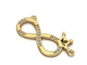 reine éternité bijoux or argent platine diamant brillant gemme bague boucle d'oreille collier pendentif bracelet pandora charme boule 3d imprimable conception femme colliers 3d print model - Mito3D